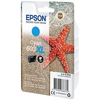 Epson 603XL Starfish Ink Cartridge High Yield Cyan C13T03A24010
