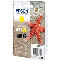 Epson 603XL Ink Cartridge High Yield Starfish Yellow C13T03A44010