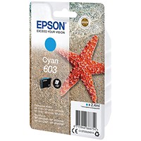 Epson 603 Starfish Ink Cartridge Cyan C13T03U24010