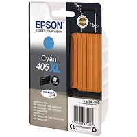 Epson 405XL Suitcase DURABrite Ultra Ink Cartridge High Yield Cyan C13T05H24010