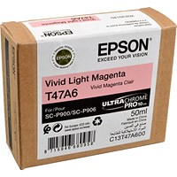 Epson T47A6 UltraChrome Pro Ink Cartridge Vivid Light Magenta C13T47A600