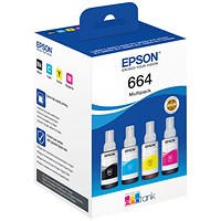 Epson 664 Ink Bottle EcoTank Multipack CMYK C13T664640