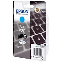 Epson 407 Ink Cartridge DURABrite Ultra WF-4745 Series Keyboard Cyan C13T07U240