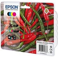 Epson 503XL/503 Chillies Ink Cartridge High Yield CMYK Multipack C13T09R94010