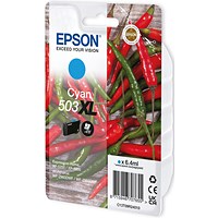 Epson 503XL Ink Cartridge High Yield Chilli Cyan C13T09R24010