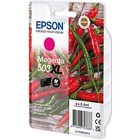 Epson 503XL Ink Cartridge High Yield Chilli Magenta C13T09R34010