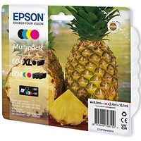 Epson 604XL/604 Pineapple Ink Cartridge High Yield CMYK Multipack C13T10H94010