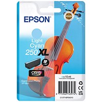 Epson 250XL Violin Claria Photo HD Ink Cart HY Lt Cyan C13T16P54010