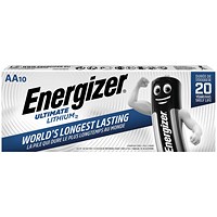 Energizer Ultimate Lithium Battery, LR91, 1.5V, AA, Pack of 10