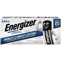 Energizer Ultimate Lithium Battery, L92, 1.5V, AAA, Pack of 10