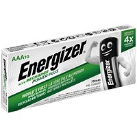 Energizer Advanced Rechargeable Battery, NiMH Capacity 700 mAh LR03, 1.2V, AAA, Pack of 10