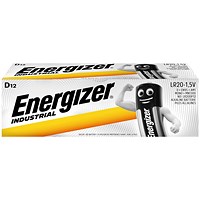 Energizer Industrial D Alkaline Batteries, Pack of 12 Energizer Industrial D Alkaline Batteries, Pack of 12