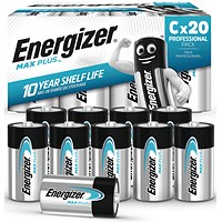 Energizer Max Plus C Alkaline Batteries, Pack of 20 Energizer Max Plus C Alkaline Batteries, Pack of 20