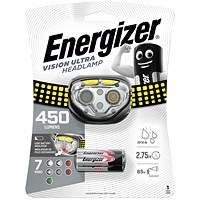 Energizer Vision Ultra HD Headlight, 2 hours 45 minutes Run Time, 3xAAA