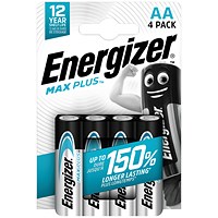 Energizer Max Plus AA Batteries, Pack of 4
