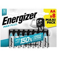 Energizer Max Plus AA Batteries, Pack of 8