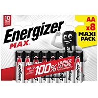 Energizer Max AA Alkaline Batteries, Pack of 8