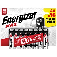 Energizer Max AA Alkaline Batteries, Pack of 16