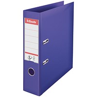 Esselte A4 Lever Arch Files, 75mm Spine, Plastic, Purple, Pack of 10