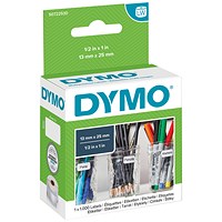 Dymo 11353 LabelWriter Thermal Labels, Black on White, 13x25mm, Pack 1000