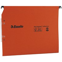 Esselte Orgarex Dual Manilla Lateral Suspension Files, 330mm Width, 30mm Square Base, Orange, Pack of 25