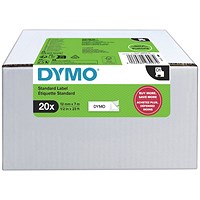 Dymo D1 Tape 12mmx7m Black/White (Pack of 20) 2231632
