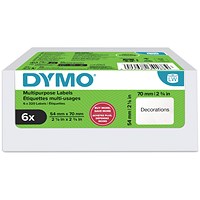 Dymo Large Multipurpose Labels 54x70mm 320 Labels (Pack of 6) 2234188