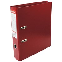 Esselte A4 Lever Arch Files, 75mm Spine, Plastic, Bordeaux Red, Pack of 10