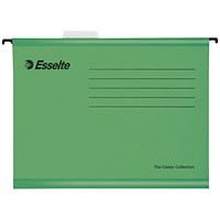 Esselte Classic Manilla Suspension Files, V Base, A4, Green, Pack of 25