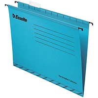 Esselte Classic Manilla Suspension Files, V Base, Foolscap, Blue, Pack of 25