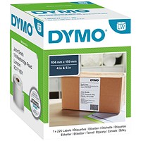 Dymo S0904980 LabelWriter Extra Large Thermal Shipping Labels, Black on White, 104 mmx159mm, Pack of 220