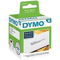 Dymo 99010 LabelWriter Standard Thermal Address Labels, Black on White, 28mmx89mm, Pack of 260