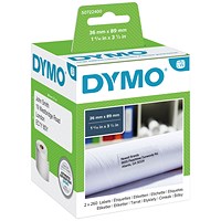 Dymo Labelwriter Labels Large Address Labels 36x89mm White Ref 99012 S0722400 [Pack 2x260]