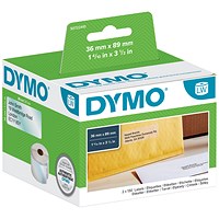 Dymo 99013 LabelWriter Large Thermal Address Labels, Black on White, 89x36mm, 260 Labels Per Roll