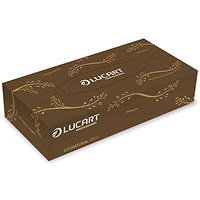Lucart EcoNatural Facial Tissues, 2-Ply, 40 Boxes of 100 Sheets