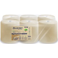 Lucart Professional EcoNatural 135 Centrefeed Roll, 2-Ply, Natural, Pack of 6
