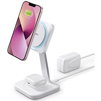 ESR HaloLock 2-in-1 Wireless Charger, MagSafe Compatible, White