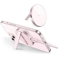 ESR HaloLock Kickstand Wireless Charger, MagSafe Compatible, Pastel Pink