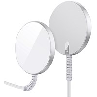 ESR HaloLock mini Wireless Charger, MagSafe Compatible, Silver, Pack of 2
