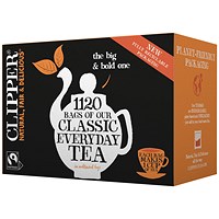 Clipper Fairtrade Everyday One Cup Tea Bags, Pack of 1120 Clipper Fairtrade Everyday One Cup Tea Bags, Pack of 1120