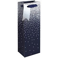 Eurowrap Bottle Gift Bag, Navy Ombre, Pack of 6
