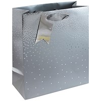 Eurowrap Gift Bag, Medium, Silver Ombre, Pack of 6