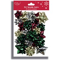 Eurowrap 40 Traditional Metallic Bows, Assorted, Pack of 12