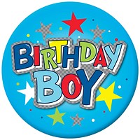 Birthday Boy Giant Badge (Pack of 6)