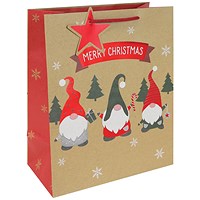 Eurowrap Gonk Kraft Festive Gift Bags Large Pack of 12