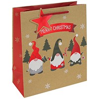 Eurowrap Gonk Kraft Festive Gift Bags Medium Pack of 12