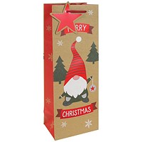 Eurowrap Gonk Kraft Festive Bottle Bag Pack of 12