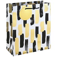 Mono Paint Strokes Gift Bag Large White Pack of 12