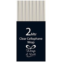 Eurowrap Cellophane Wrap Roll, 2m, Clear Eurowrap Cellophane Wrap Roll, 2m, Clear
