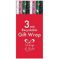 Kids Giftwrap Wrapping Paper 3m Assorted Pack of 49